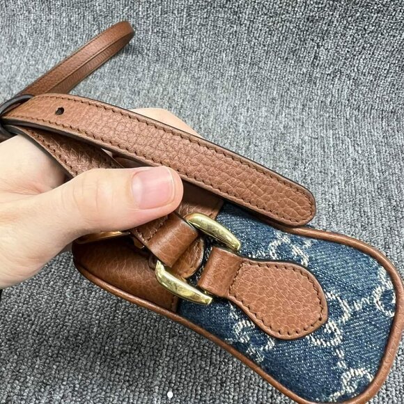 100% Authentic Gucci Ophidia GG Denim Mini Shoulder Bag - Picture 5 of 15